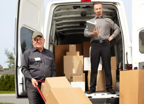 Loaded van ready for transport during a moving service