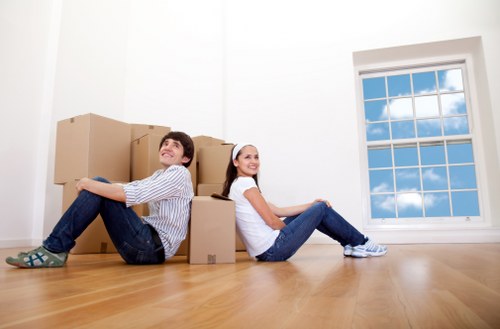 Packed boxes and furniture ready for a local Streatham home removal