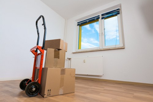 Moving team handling a flat move with stairs and tight access in Streatham